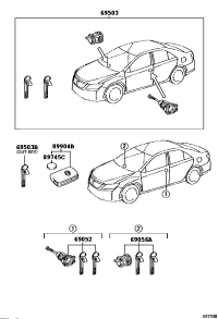 6905606090-CYLINDER & KEY SET, GLOVE COMPARTMENT LOCK