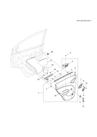 9031357-Pull assy-rr dr armrest
