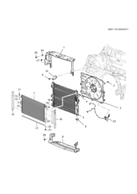 84014332-Plate, radiator, upper (including 24)
