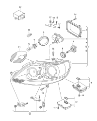 5M1941753B-Headlight, for corner lamp (for traffic only)