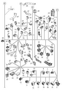 5M0973050-The flat contact housing is equipped with contact interlock device airbag control unit according t