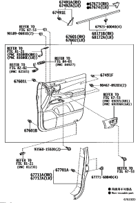 6749160100-GARNISH, FRONT DOOR LOWER FRAME BRACKET, RH