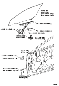 6873033021-HINGE ASSY, FRONT DOOR, LOWER, RH/LH