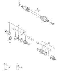 5N0407761M-Swing shaft with cv joint
