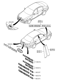 863203M510-MARK ASSY-HOOD TOP