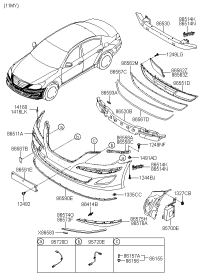 865633M100-GRILLE-FR BUMPER SIDE LH