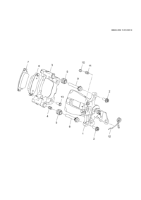 90927116-Kit, rear disc brake plate repair (incl. 2,6, 7)