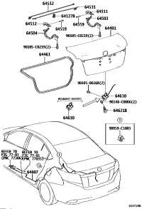 641270D050-SUPPORT, LUGGAGE COMPARTMENT DOOR TORSION BAR