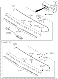 812601M000-Handle assy-twin swing tail ga