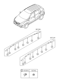 872614T001-COVER-ROOF RACK RR LH