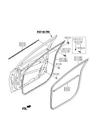 82110F0000-W/STRIP-FR DR BODY SIDE LH