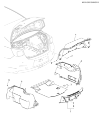 23156999-Garnish, trunk lid inside