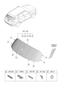 87110R9000-GLASS ASSY-T/GATE