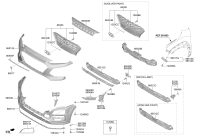 86566O1000-MESH-FR BUMPER SIDE RH