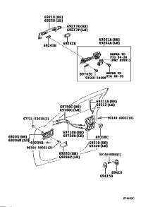 6975053050-CABLE ASSY, FRONT DOOR INSIDE LOCKING LH