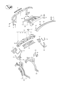 7E0805594Q-Bracket, w/coolant cooler support common use chart use in position: