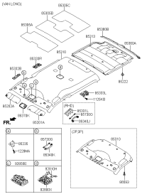 853424H000TX-HANDLE ASSY-ROOF ASSIST REAR,R