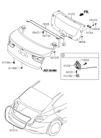 79273B5000-BAR-TRUNK LID HINGE TORSION LH