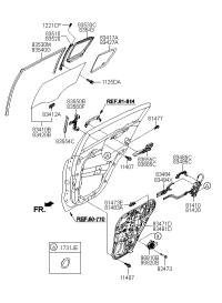 81410D9500-LATCH ASSY-REAR DOOR,LH