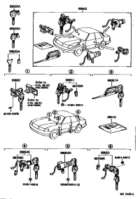 6905150010-CYLINDER & KEY SET, DOOR LOCK, RH