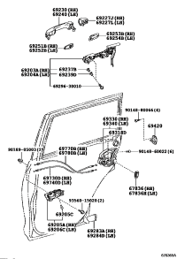 6760760030-HANDLE SUB-ASSY, REAR DOOR INSIDE, RH