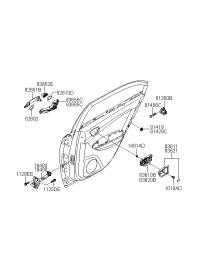 836110R500HZ-HOUSING-RR DR I/S HANDLE LH