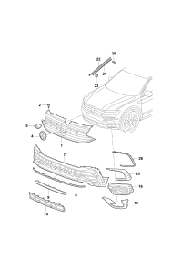 5NG853651AL-GRILLE, RADIATOR