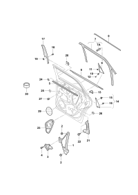 57D839461-WINDOW WINDER LH FRT/A6