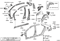 6110902260-Reinforcement sub-assy, front panel, lower lh