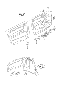 5G0959857E-POWER WINDOW SWITCH/PASSAT