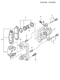 93734240-Kit, rear disc brake plate repair (incl. 11)