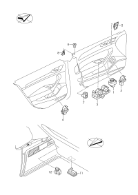 3VD959565B-Switch, for outer mirror adj