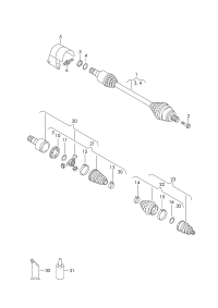 5Q0407271CM-Swing shaft with cv joint