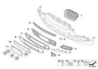 51117163957-LOWER GRILL, FR BUMPER/E60/61