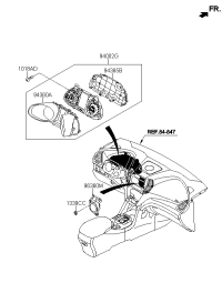 943602W500-GLASS & BEZEL ASSY-CLUSTER