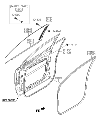 82110C5000-W/STRIP-FR DR BODY SIDE LH