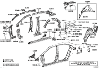 6110702110-Reinforce sub-assy, front body pillar, upper lh