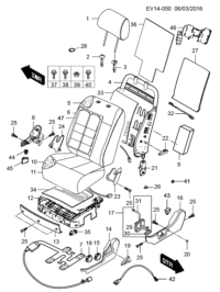 9055054-Frame, front seat back (incl. 21,26)