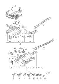5QA802036B-Rail with stiffener and weld nut