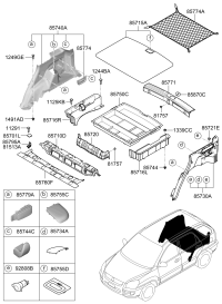 857101F000-Bracket, luggage compartment board