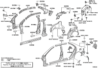 6103802150-Reinforce sub-assy, center body pillar, lh