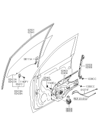 824202E030-Glass & grip assy-fr dr rh