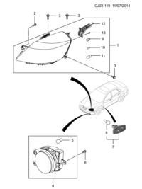9007516-Head lamp, (incl. 9-13)