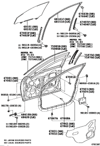 681410P030-RUN, FRONT DOOR GLASS, RH