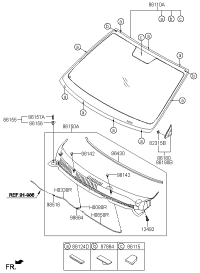 86110D0100-GLASS ASSY-W/SHLD
