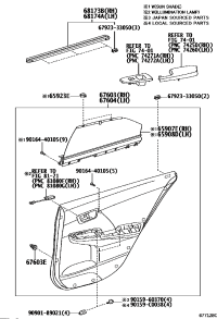 6764006D20C0-BOARD SUB-ASSY, REAR DOOR TRIM, LH