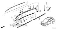 72410T7A003-Mldg assy-fr dr glass