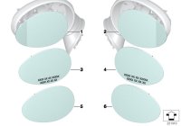 51169806291-Mirror glass heated convex lh