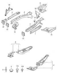 8D0802157-End plate, for side member