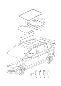 5TD877055-Lid, sliding glass roof